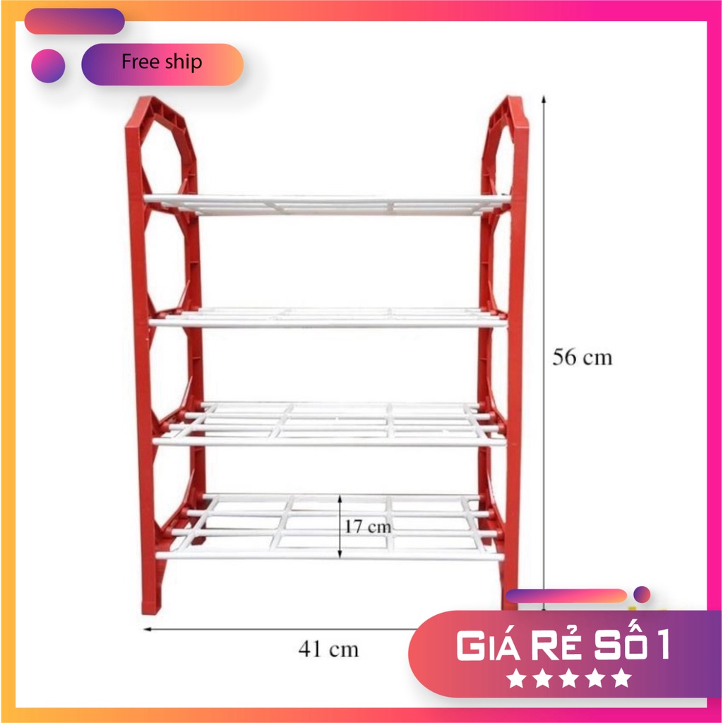 [Freeship] Kệ giày 4 tầng kệ để giày dép lắp ghép thông minh bằng nhựa kệ giầy nhựa chắc chắn