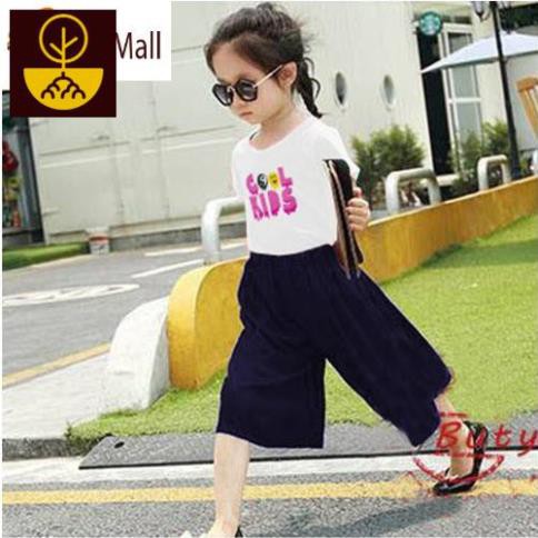 [HOT] Đồ bộ quần áo thun bé gái, kiểu quần ống rộng thời trang (Xanh đen) - Mi Mi shop (190109). Mi Mi shop