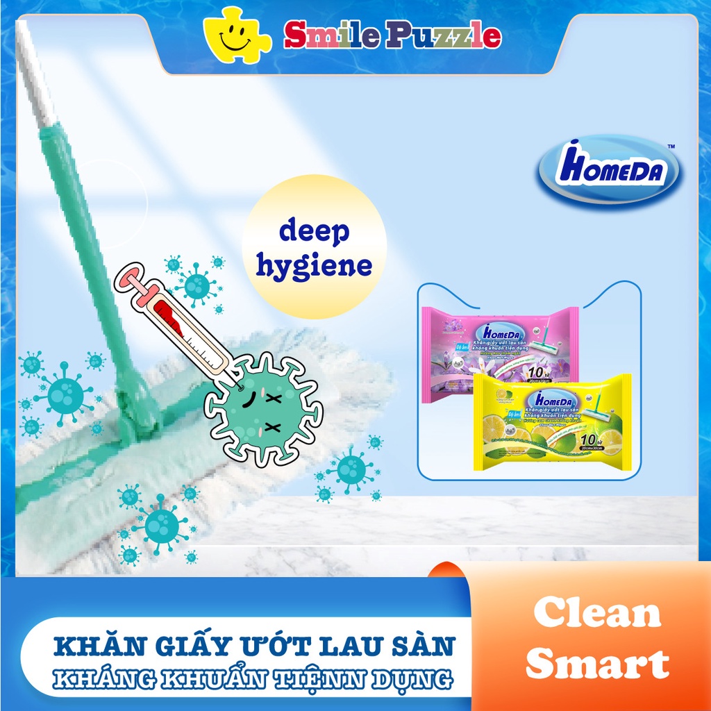 Khăn ướt lau sàn kháng khuẩn tiện dụng iHomeDa