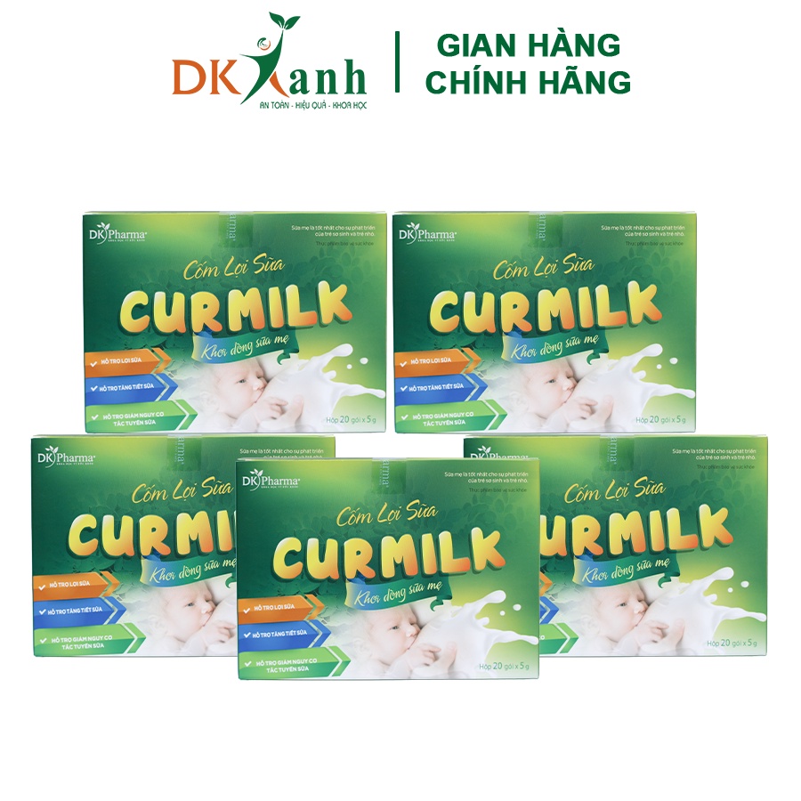 Combo 5 hộp Cốm lợi sữa Curmilk 20 gói/hộp - DK Pharma