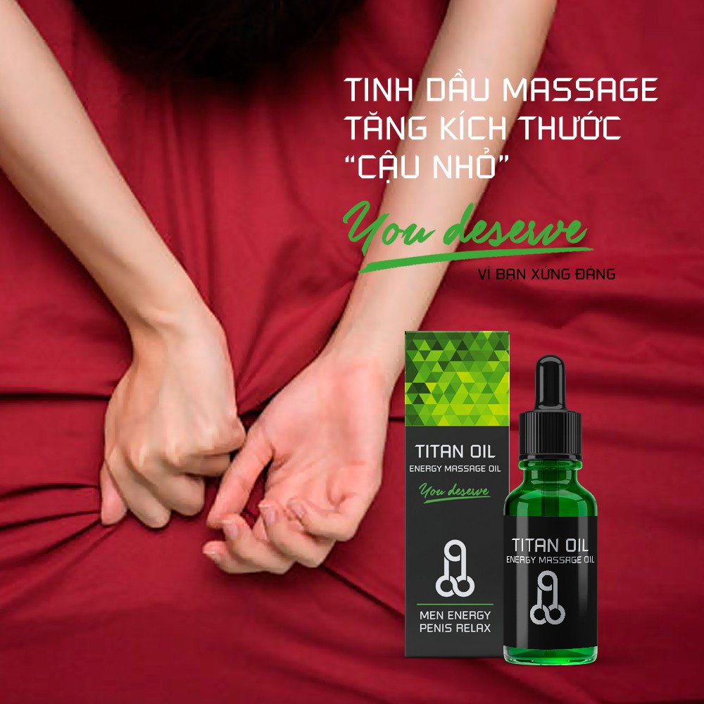 TINH DẦU MASSAGE TĂNG KÍCH THƯỚC "CẬU NHỎ" 10ml TITAN OIL DÀNH CHO NAM