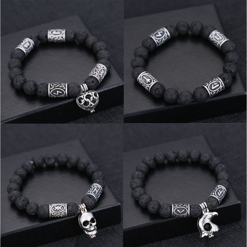 Bộ 24 Hạt Kim Loại Dùng Làm Trang Sức Diy Phong Cách Viking Rune