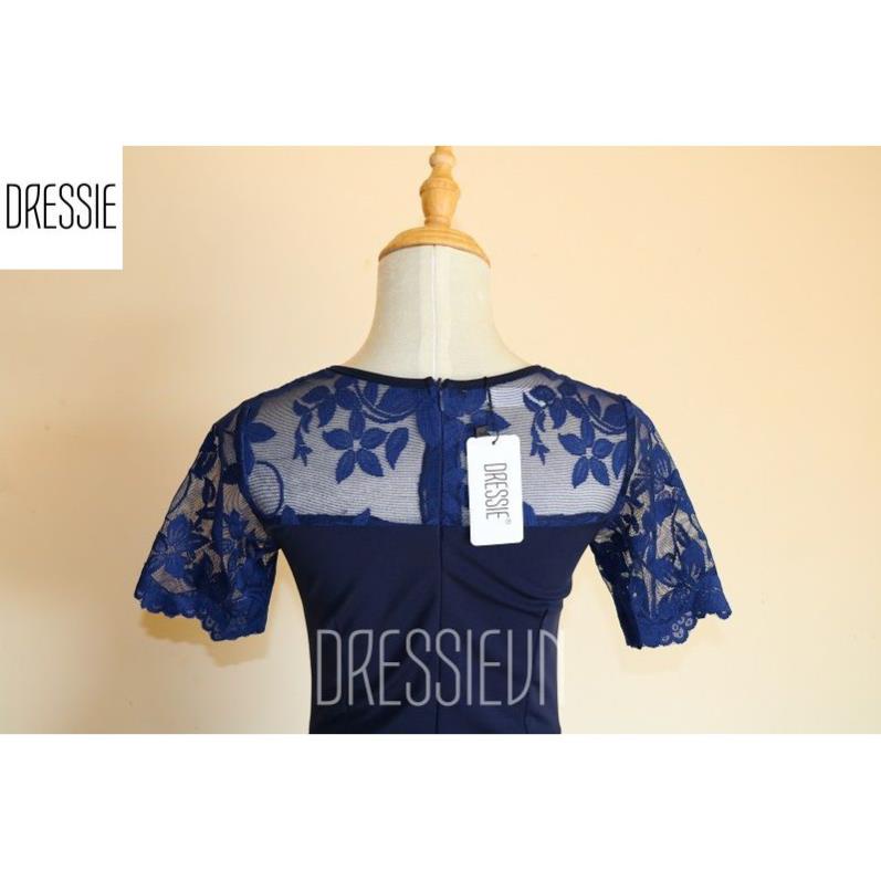 Áo Váy Đầm Ôm Body DRESSIE Đuôi Cá Công Sở Dạo Phố Dự Tiệc Thời Trang Nữ Xinh Xắn Phối Ren - DB71 (Xanh) FFX