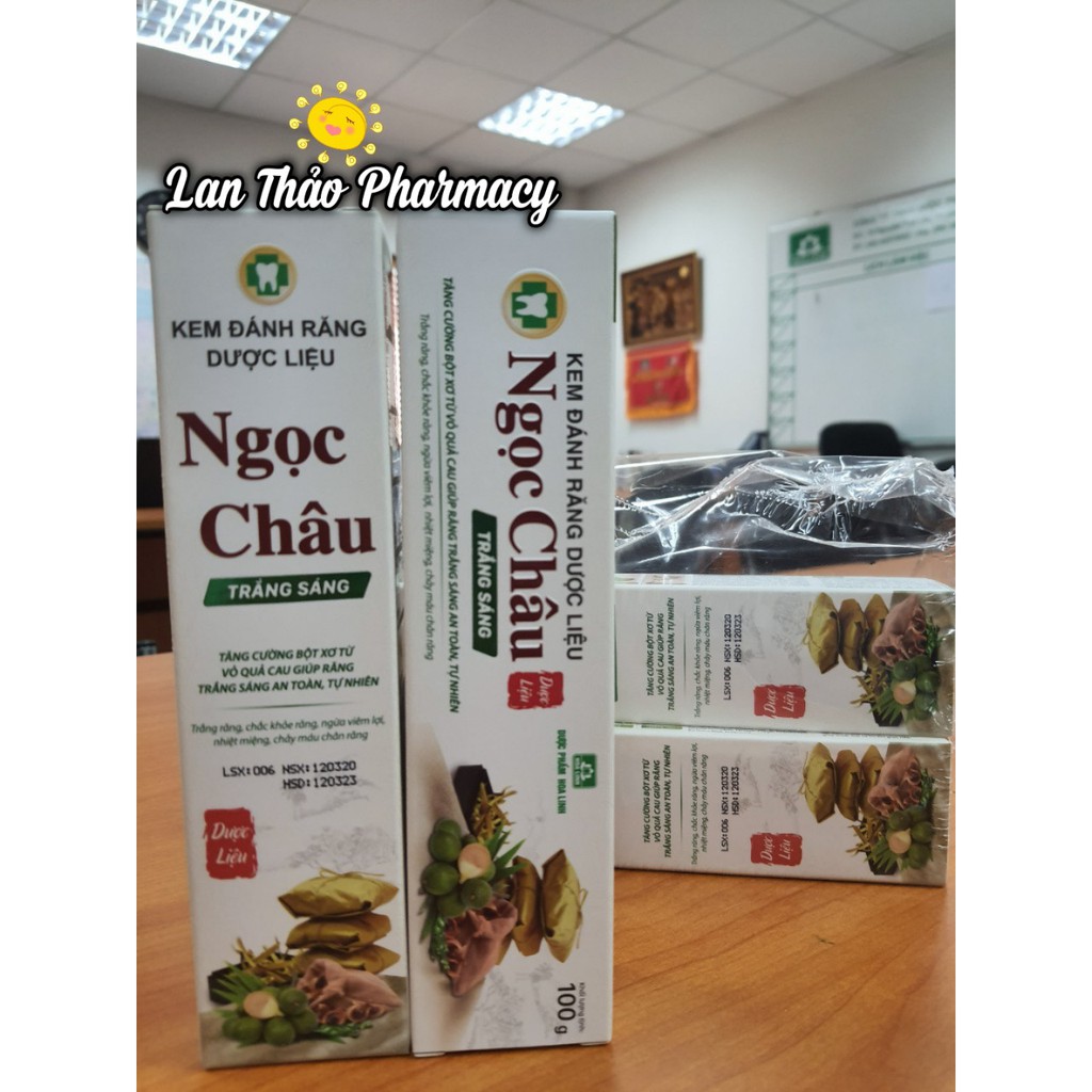 KEM ĐÁNH RĂNG THẢO DƯỢC NGỌC CHÂU TRẮNG SÁNG 100G GIÁ TỐT