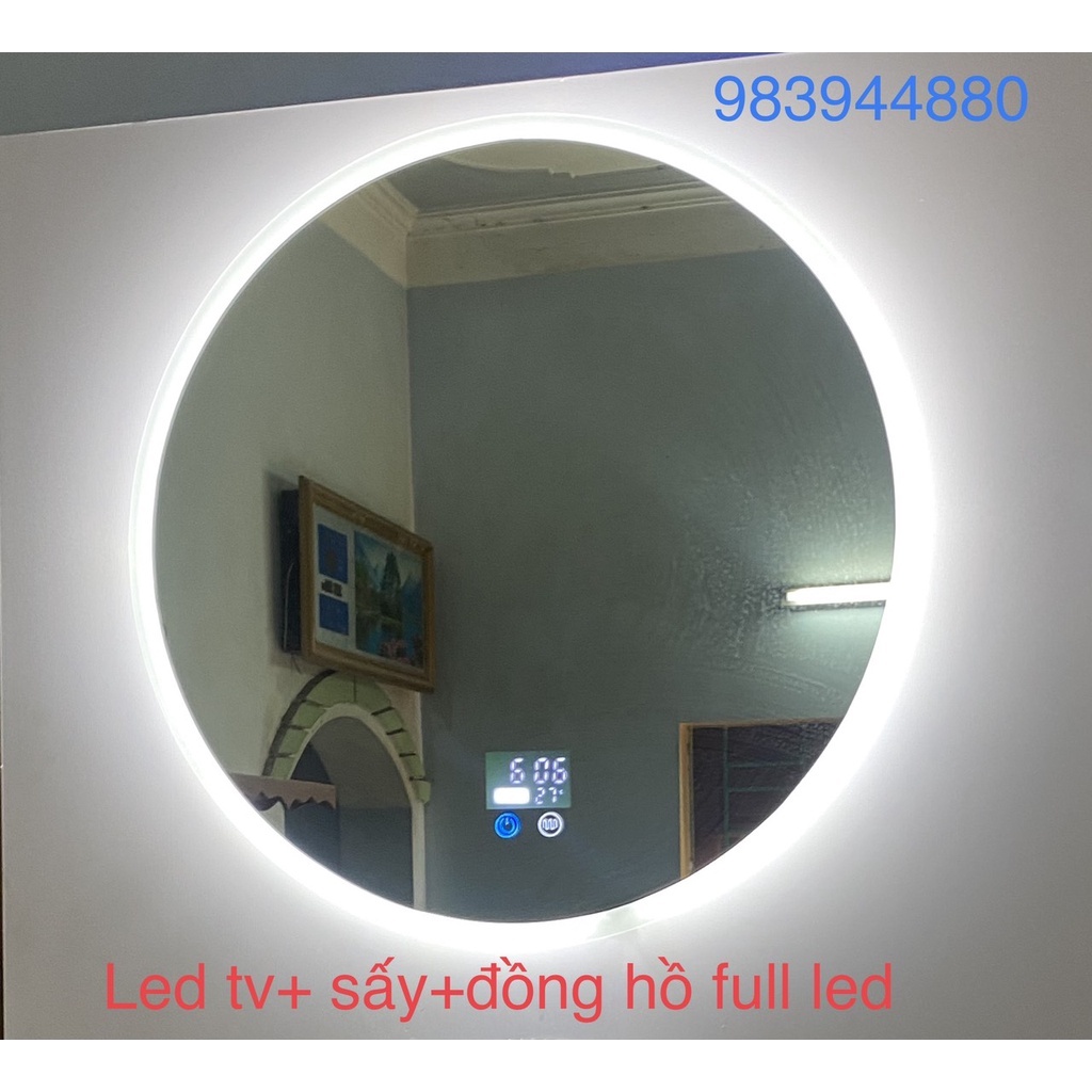 gương tròn treo tường led cảm ứng cao cấp D60