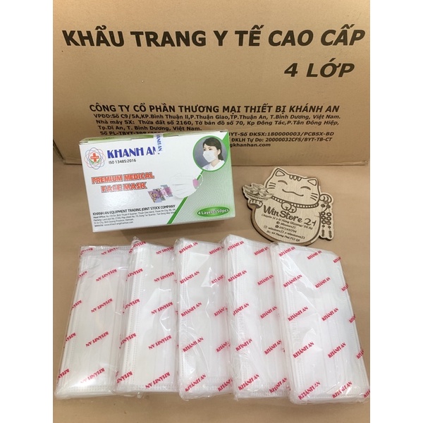 Khẩu Trang Y Tế Cao Cấp 4 lớp Kháng Khuẩn Khánh An.