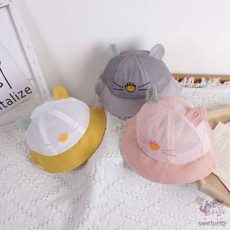 Mũ tai bèo chống nắng phối lưới xinh xắn dành cho trẻ em