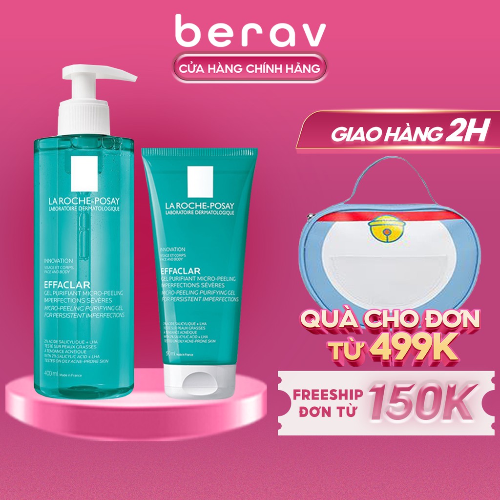 Gel RỬA MẶT và TẮM "2 trong 1" EFFACLAR MICRO - PEELING Purifying La Roche Posay