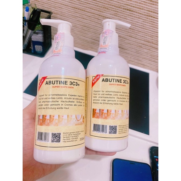 Kem Tắm Trắng ABUTINE 3c3 Trắng Da Toàn Thân 350ml
