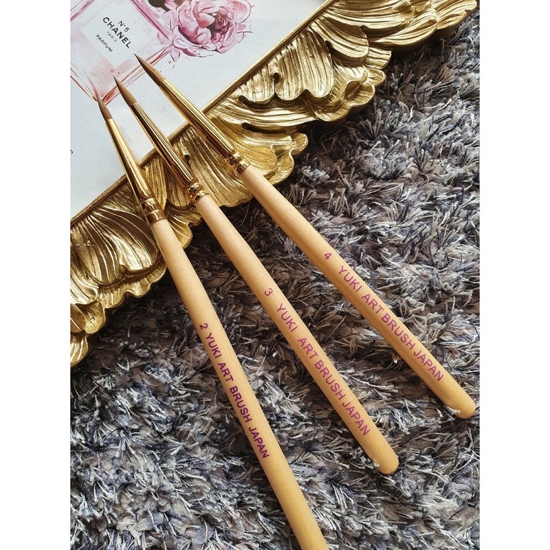 Cọ Đắp Hoa Bột, Cọ Nặn Hoa Nổi YUKI nhật chữ tím số 2,3,4 chính hãng