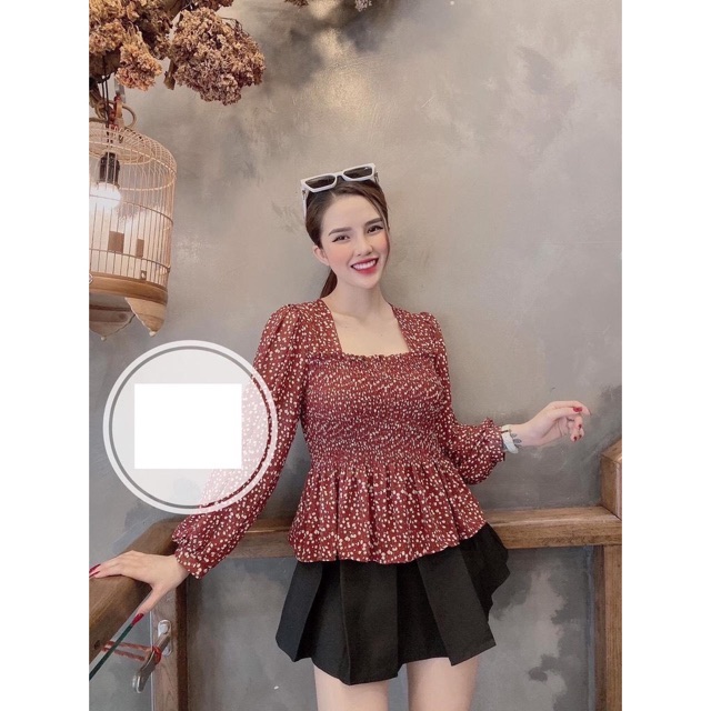 Áo kiểu bông nhí ❤️ áo kiểu nữ