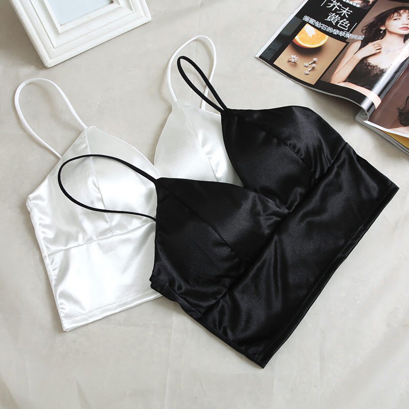 Áo bra satin trơn bóng ❤️ FREESHIP ❤️ Áo lót không gọng bralette hai dây trơn satin bóng bản to - Lolie House | BigBuy360 - bigbuy360.vn
