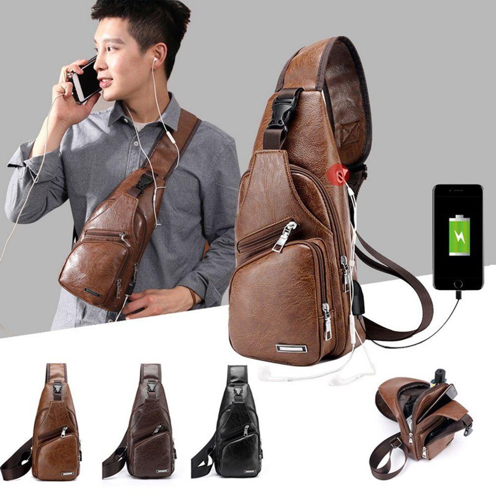 MIHAN1 Túi Da PU Đeo Chéo Ngực Thời Trang Cá Tính