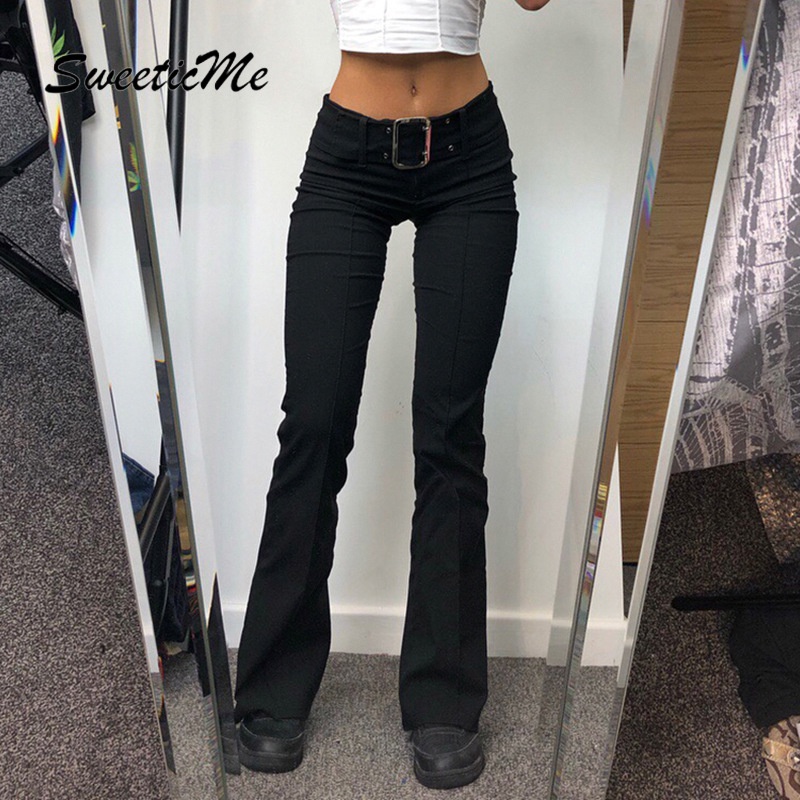 Quần Jeans Nữ Lưng Cao Ống Loe Thời Trang