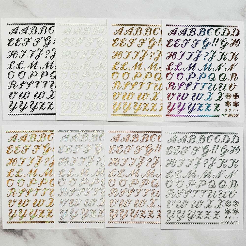 Hình Dán Trang Trí Móng Tay In Chữ Phong Cách Cổ Điển