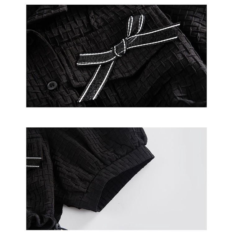 Áo Croptop Tay Phồng Ngắn Phối Dây Rút Thời Trang Mùa Hè Mới Cho Nữ