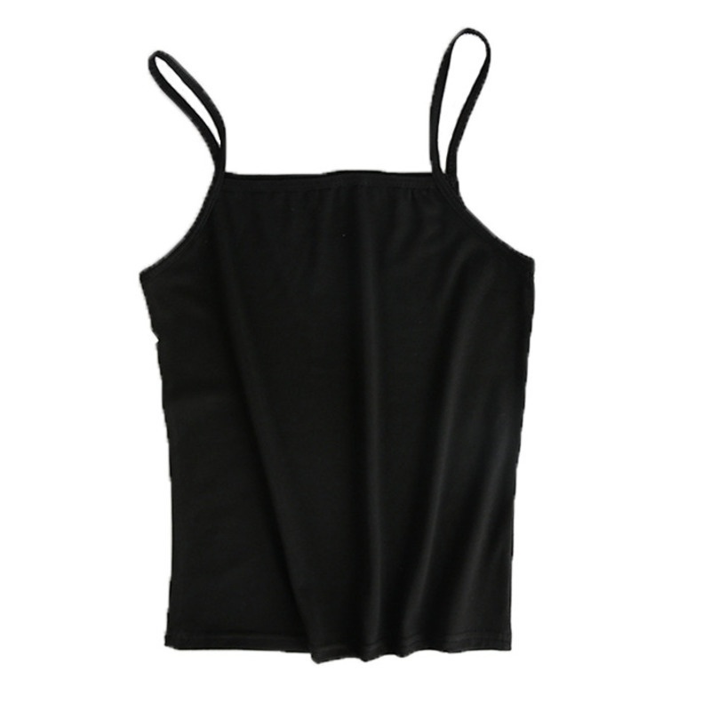 Áo Hai Dây Dáng Ngắn Màu Sắc Trơn Dễ Phối Đồ Cho Nữ