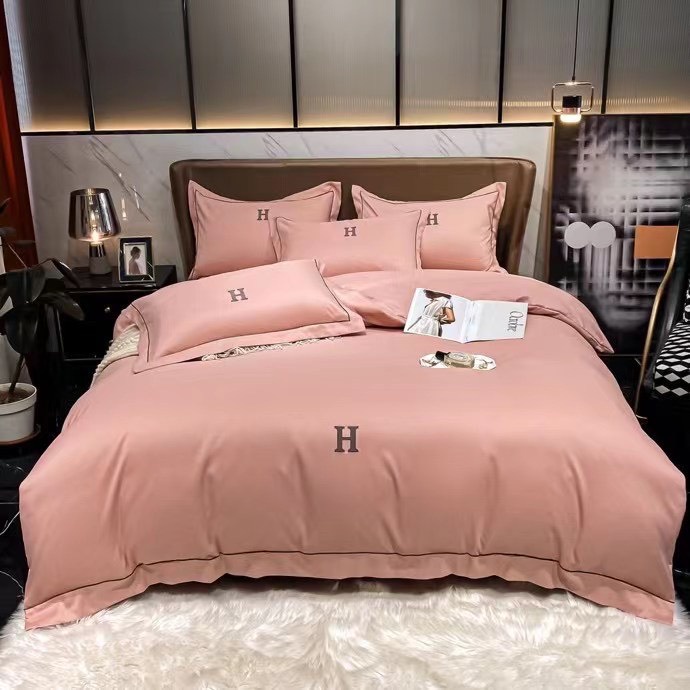 BỘ CHĂN GA GỐI THÊU CHỮ 🅷