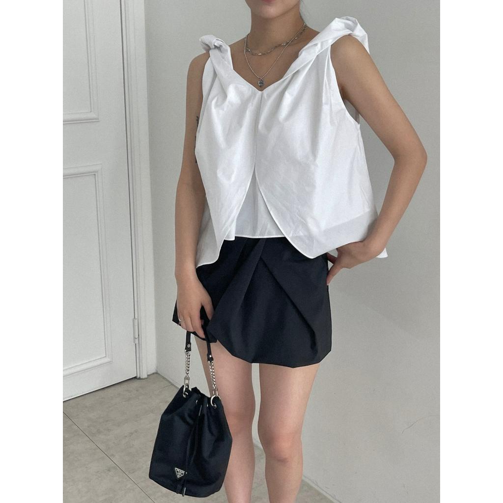 63106 Mùa Hè Trắng Slimmer Nhìn Áo Yếm