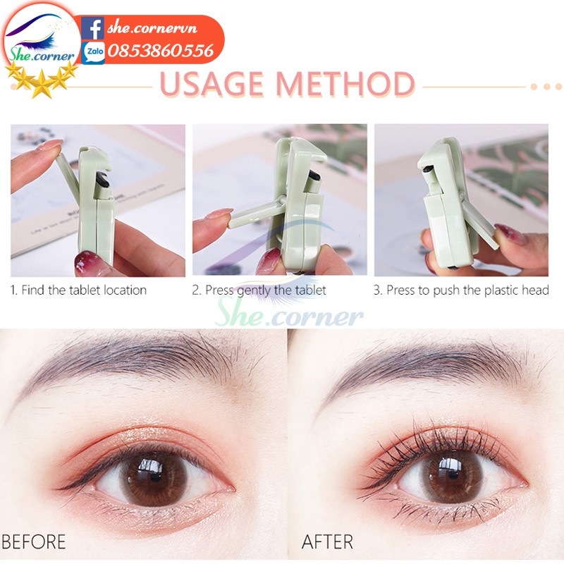 Kẹp mi bấm mi Mini Portable Plastic Eyelash Curler OT636  uốn mi cong tự nhiên quyến rũ