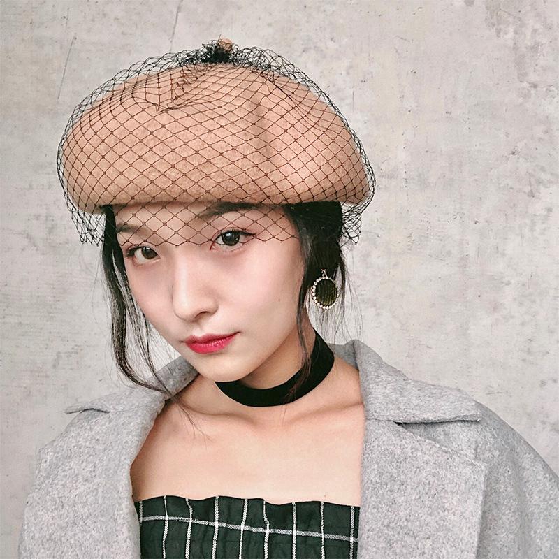 Classic Korean style mesh beret hat