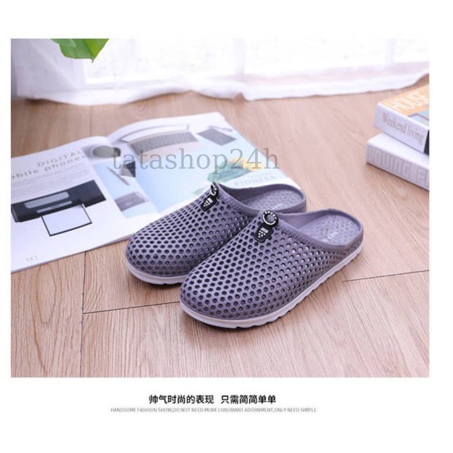 Dép Sục Nhựa Dẻo Lỗ Tổ Ong ĐI Mưa Bít Mũi Nam Nữ (Màu Ngẫu Nhiên) - SL004
