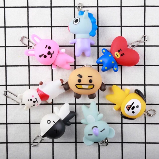 SIÊU PHẨM móc khoá BT21 ngộ nghĩnh bằng nhựa