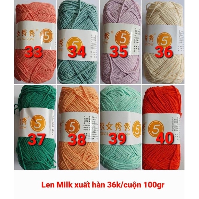 Combo 10 cuộn len Milk xuất Hàn