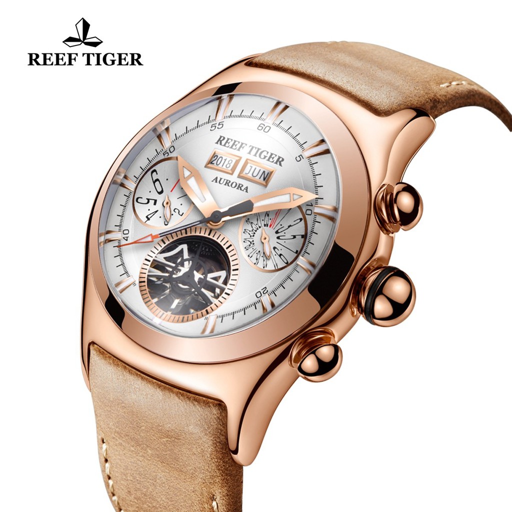 Đồng hồ nam Reef Tiger RGA7503-PWS Viền Vàng