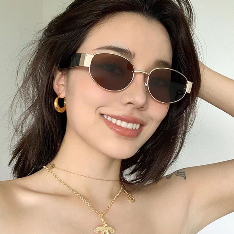 Kính mát gọng hình oval thời trang trọng lượng nhẹ