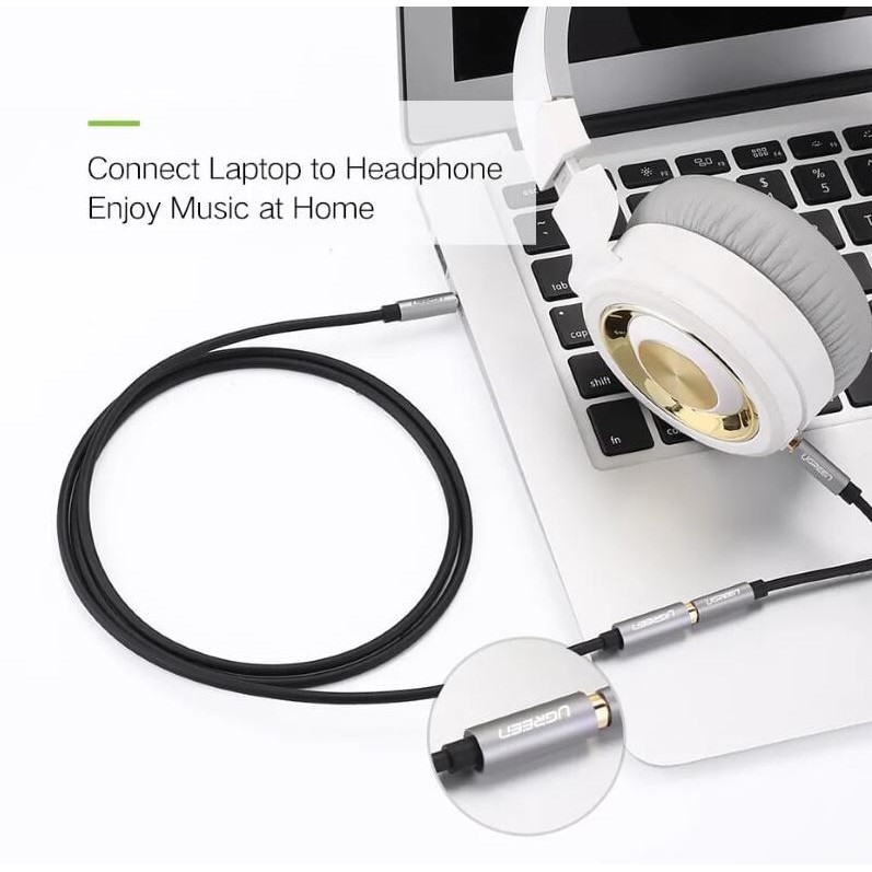 Dây Nối Dài Tai Nghe Jack 3.5mm UGREEN 10592 Dài 1M - Cáp AV 3.5mm Nối Dài Audio - Hàng Chính Hãng - 10592