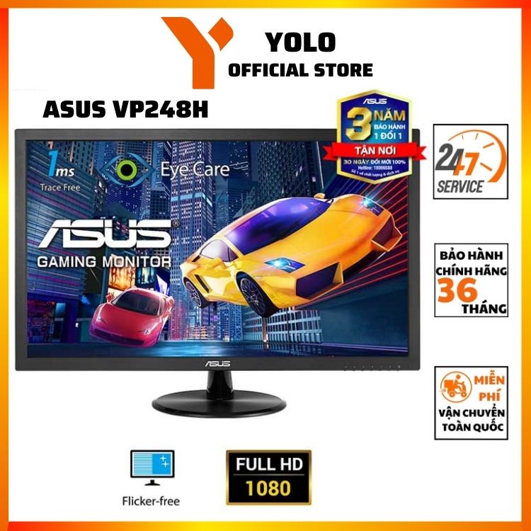 Màn hình máy tính Asus VP248H 24 inch | FHD | 1ms | 75Hz | BH 3 năm | Yolo Store |