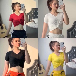 Áo Croptop Xoắn Eo siêu đẹp (đồ tập gym-yoga-zumba nữ)