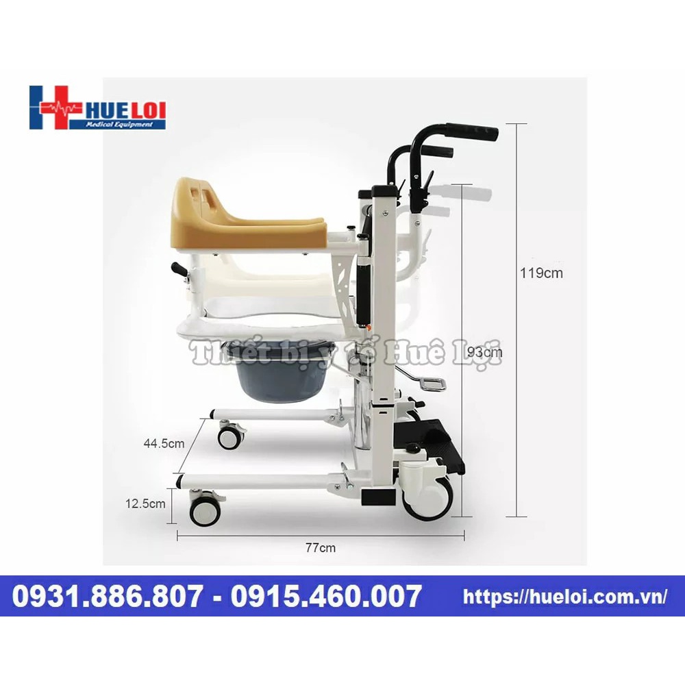 Xe lăn đa năng cho người già có bô vệ sinh