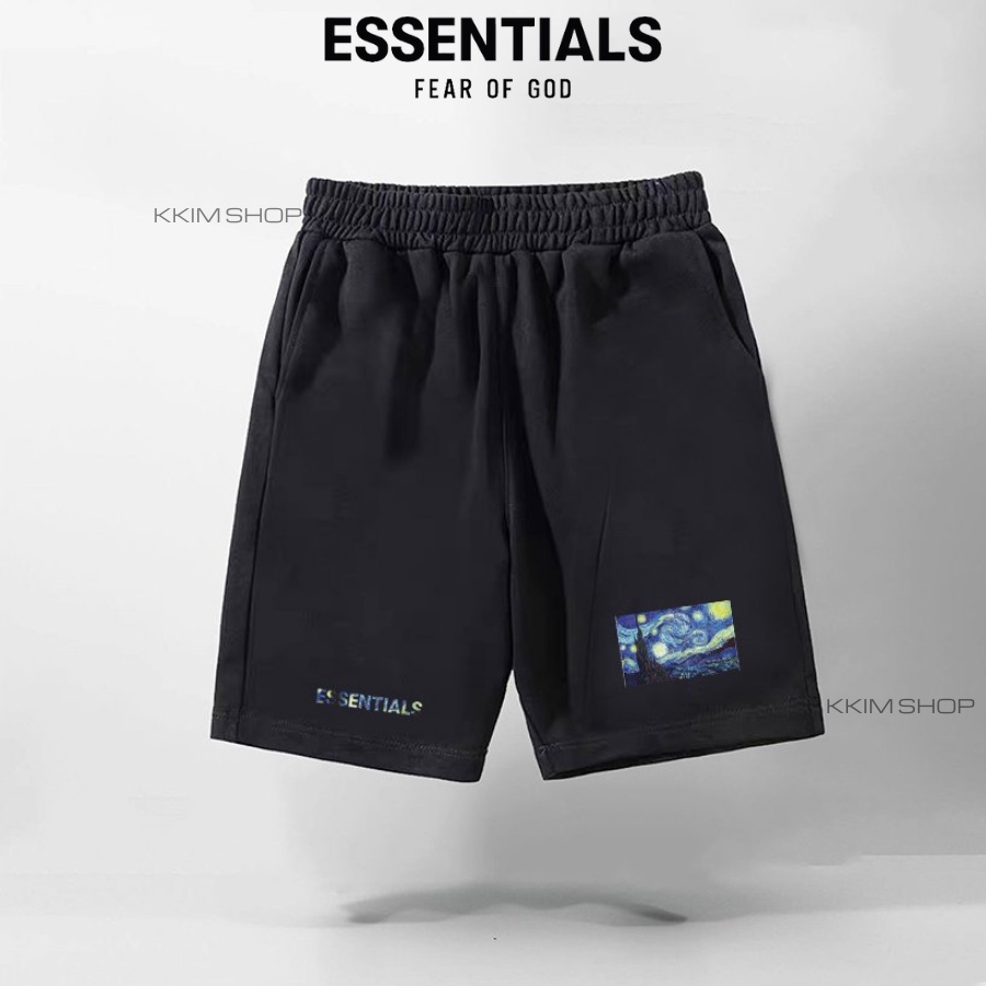 QUẦN SHORT ESSENTIALS Fear of God Nam Nữ, quần đùi thun unisex form rộng thể thao, lửng cộc ngắn mặc nhà KKIMSHOP