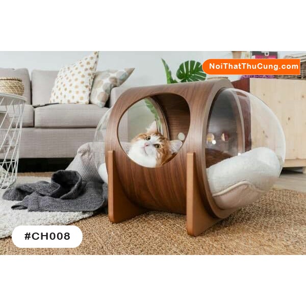 Nhà phi hành gia hai mặt cầu cho mèo PetZou CH008 - Cat Spaceship - Nội Thất Thú Cưng