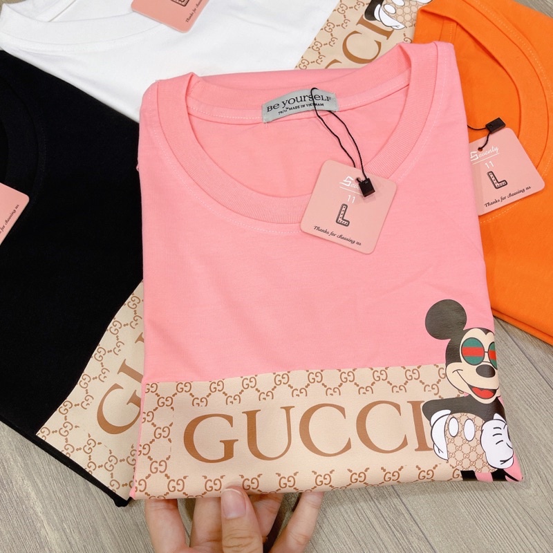 Áo Thun phông UNISEX in LOGO MICKEY Guci - Hình chụp thật