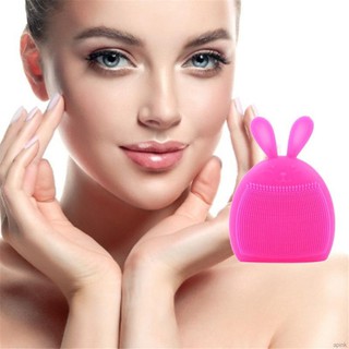 (Hàng Mới Về) Dụng Cụ Rửa Mặt Silicone Hình Tai Thỏ