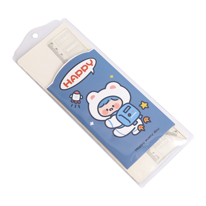Bộ Dụng Cụ Thước Kẻ Họa Tiết Hoạt Hình Kích Thước 20cm Tiện Dụng Cho Học Sinh