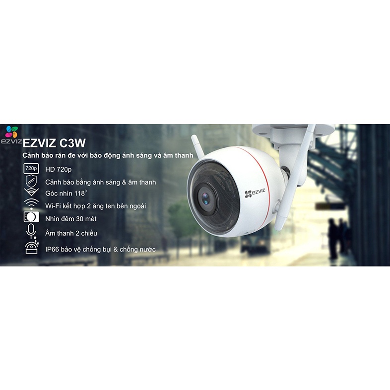 Camera Ngoài Trời ezviz C3W 2M,2MP FULL HD, Tiếng Việt Quay Quét Wifi Theo Dõi Chuyển Động.