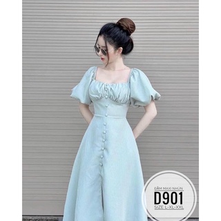 [ BIGSIZE ] Đầm maxi nút bọc cao cấp từ 55-90kg