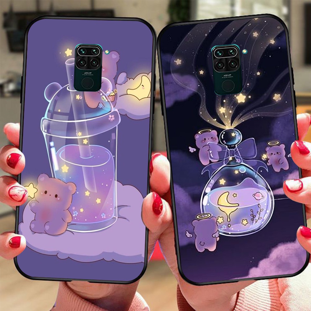 Ốp lưng điện thoại xiaomi redmi note 9 / note 9s / note 9 pro bộ gấu tím may mắn