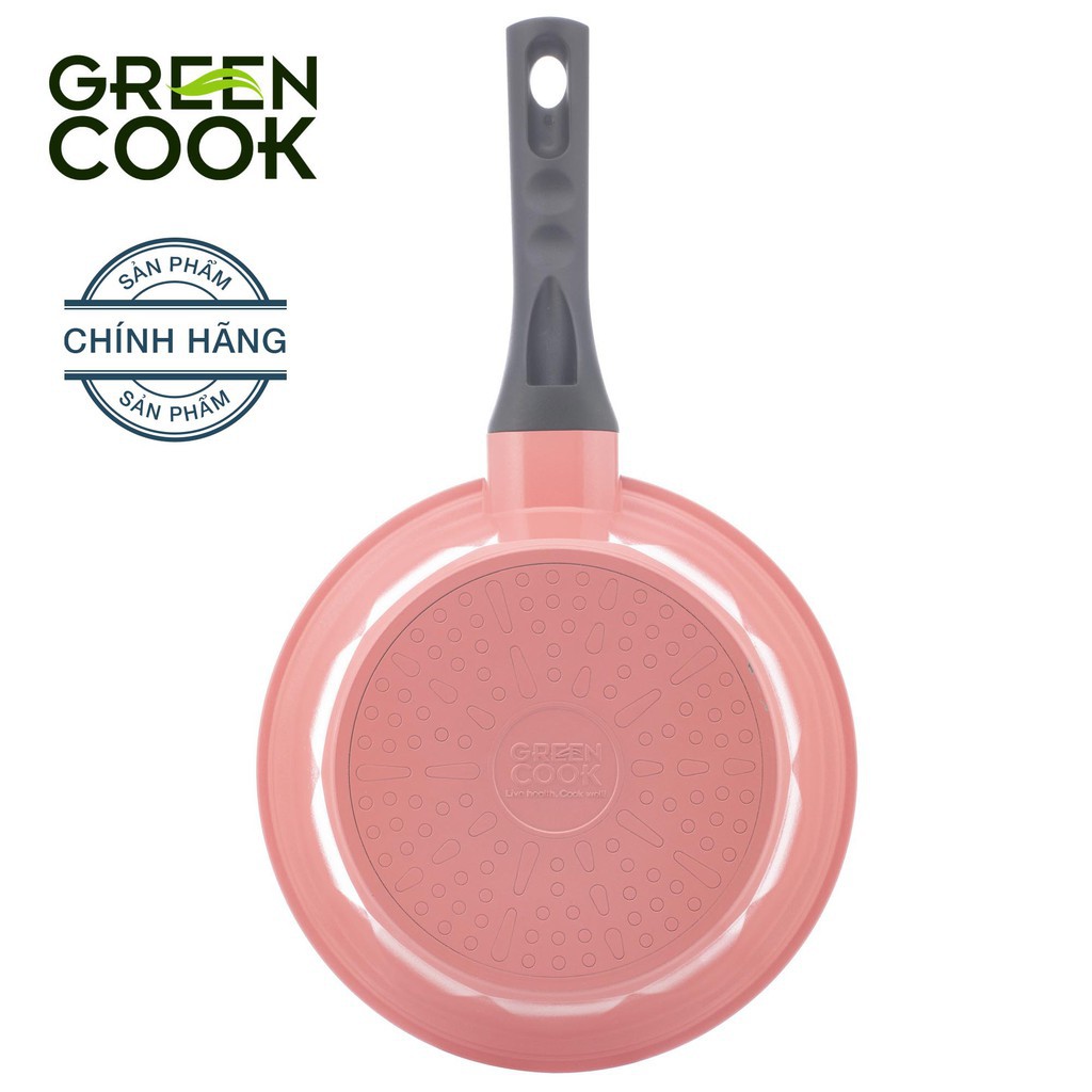 Nồi đúc ceramic vân đá đáy từ chống dính 18cm Green Cook GCS02-18IH - quánh