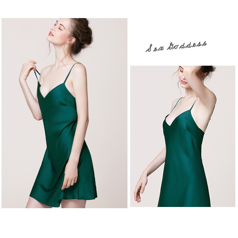 Váy ngủ lụa Hàn cao cấp - Đầm ngủ 2 dây cao cấp - mềm, mịn, mặc mát & không nhăn. | BigBuy360 - bigbuy360.vn