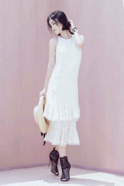 Đầm Maxi trắng AMI