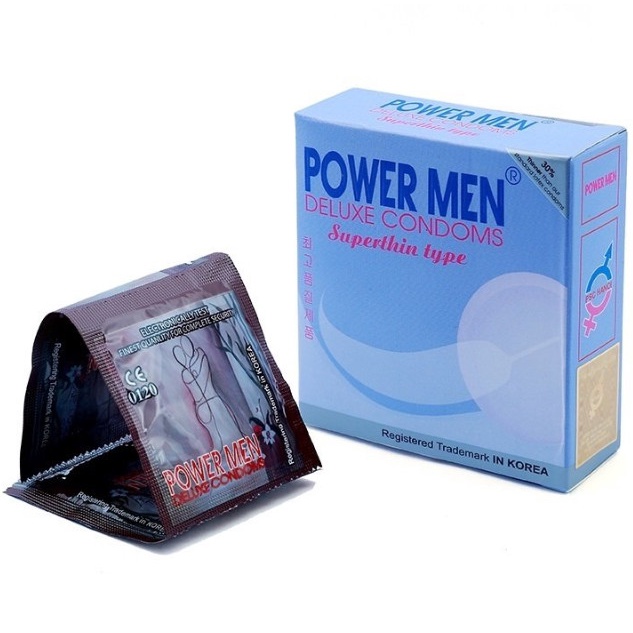 Bao cao su Powermen siêu mỏng truyền nhiệt hộp 12 chiếc