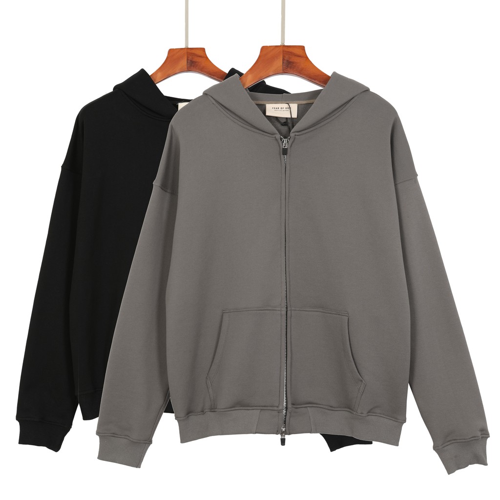 FEAR OF GOD Season 6 FOG Zipper Jacket FG God Gray Loose Cardigan Hoodie Sweater Trend