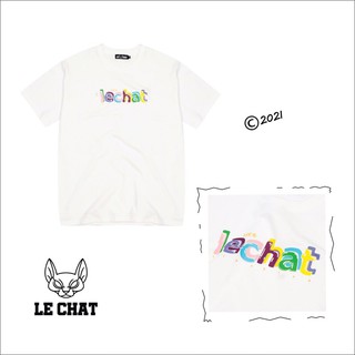 Áo thun chữ lechat dễ thương màu trắng