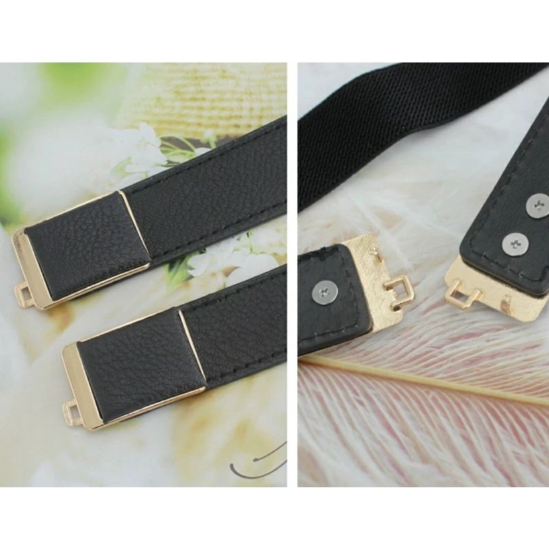 Dây nịt nữ thắt lưng nữ đai váy bản nhỏ 2cm màu đen