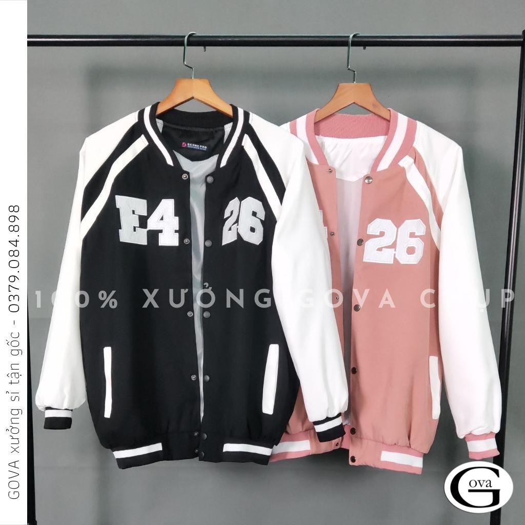 Áo Khoác Bomber F426 Chất Da Lộn Nam Nữ Ulzzang Unisex, Áo Khoác Kiểu Form Rộng Hình Thêu 2 Lớp Jacket GOVA